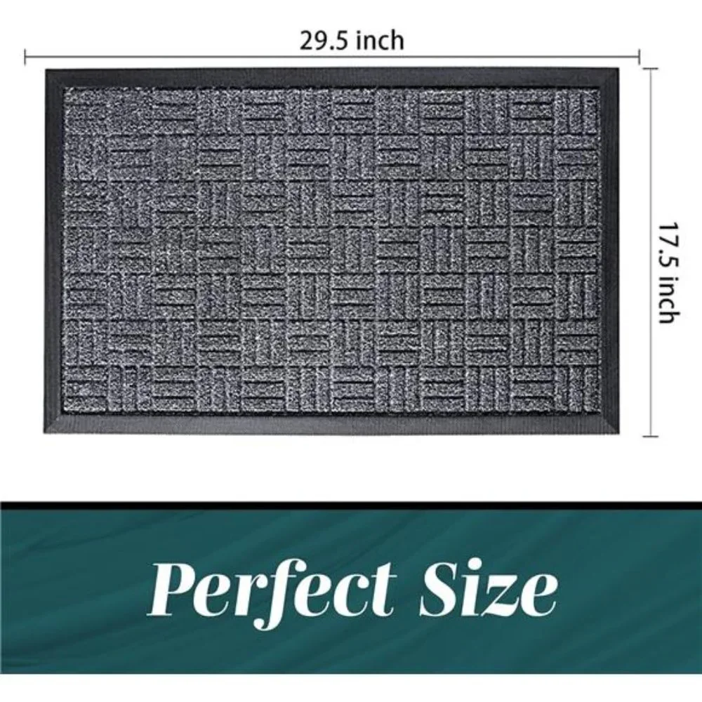 Front Door Mats, 2 Pc Set, 29.5 x 17, All Weather Entry and Back Yard Door Mat